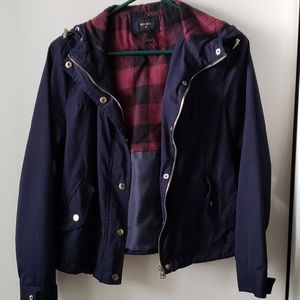 Light hooded jacket with buffalo flannel lining